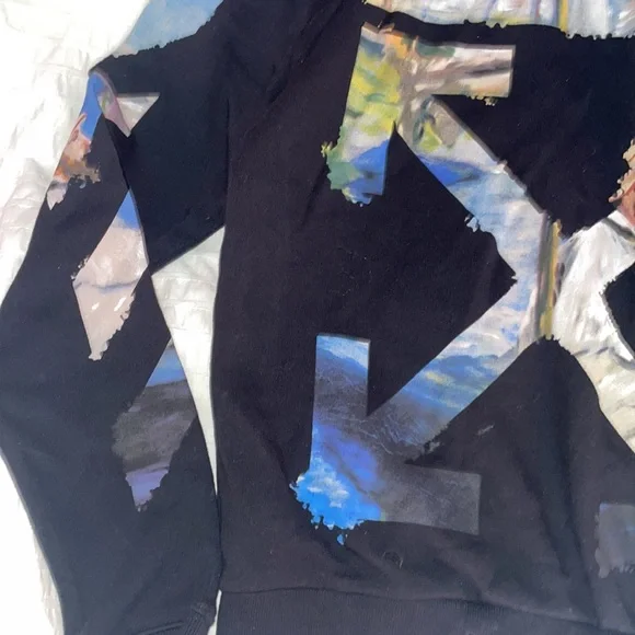 Off white multicolor oil monet painting zip hoodie XXS NWOT - Picture 9 of 9